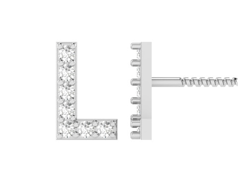 L Letter Alphabets Studs Earrings 3D Принт Модель