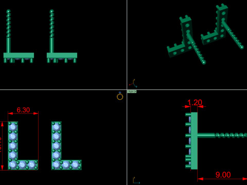 L Letter Alphabets Studs Earrings 3D Принт Модель