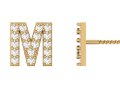 M Letter Alphabets Studs Earrings Modello di stampa 3D