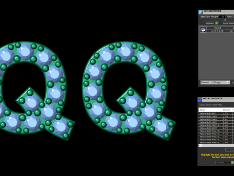 Q Letter Alphabets Studs Earrings 3D 打印模型