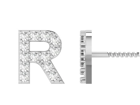 R Letter Alphabets Studs Earrings 3D Print Model