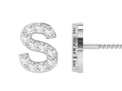 S Letter Alphabets Studs Earrings 3D प्रिंट मॉडल