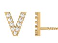 V Letter Alphabets Studs Earrings Modello di stampa 3D