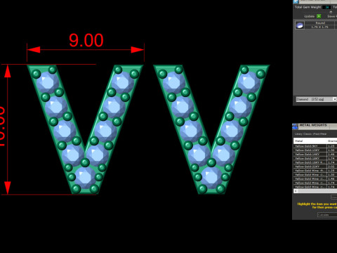 V Letter Alphabets Studs Earrings 3D 프린트 모델
