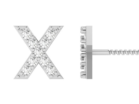 X Letter Alphabets Studs Earrings Modelo de Impressão 3D