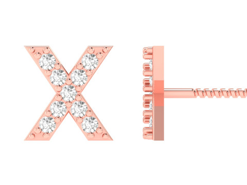 X Letter Alphabets Studs Earrings Modelo de Impressão 3D