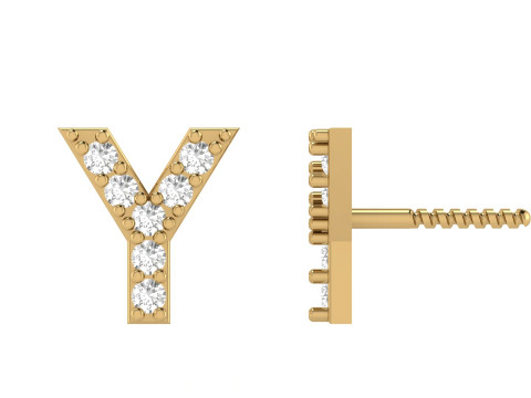 Y Letter Alphabets Studs Earrings 3D Print Model