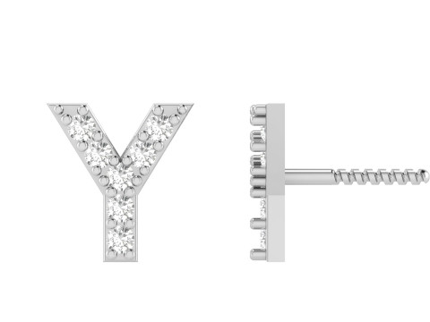 Y Letter Alphabets Studs Earrings 3D Print Model