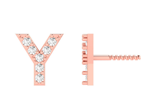 Y Letter Alphabets Studs Earrings 3D Print Model