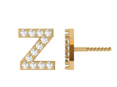 Z Letter Alphabets Studs Earrings 3D 打印模型