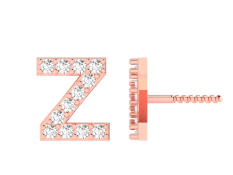 Z Letter Alphabets Studs Earrings 3D Print Model