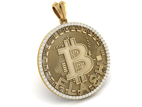 Pingente Bitcoin Diamante Modelo de Impressão 3D