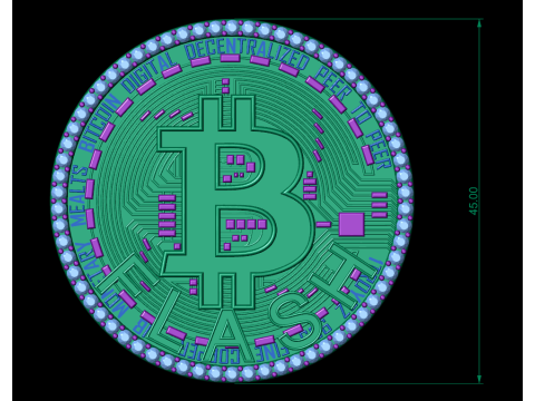 Diamond Bitcoin Pendant 3D 打印模型