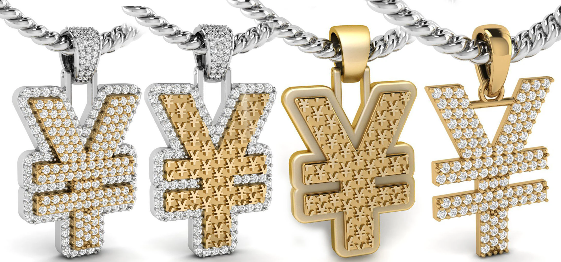 Yen Currency Pendant Collection 3D Print Model .c4d .max .obj .3ds .fbx .stl .blend