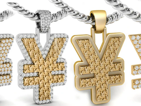 Cole&ccedil;&atilde;o de pingentes de moeda iene Modelo de Impressão 3D