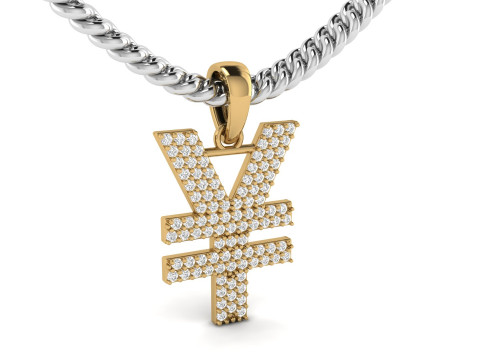 Yen Currency Diamond Pendant 3D Print Model