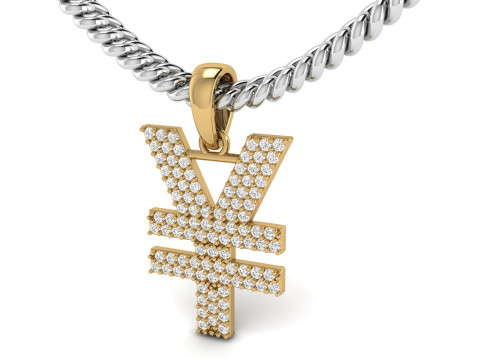 Yen Currency Diamond Pendant 3D Print Model