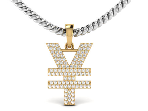 Yen Currency Diamond Pendant 3D Print Model
