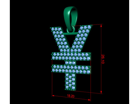 Yen Currency Diamond Pendant 3D Print Model