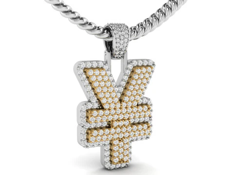 Pingente de diamante de camada dupla YEN Modelo de Impressão 3D