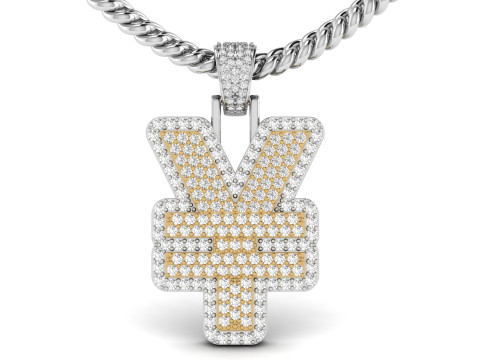 YEN Double Layered Diamond Pendant 3Dプリントモデル