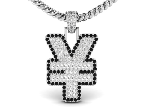 YEN Double Layered Diamond Pendant 3Dプリントモデル