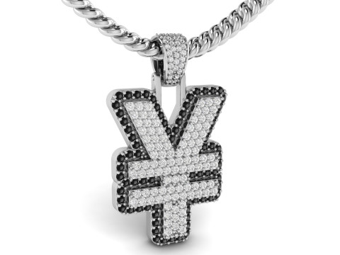 YEN Double Layered Diamond Pendant 3Dプリントモデル