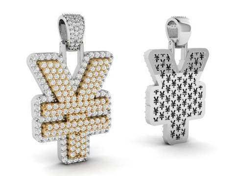 YEN Double Layered Diamond Pendant 3Dプリントモデル
