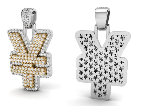 YEN Double Layered Diamond Pendant 3Dプリントモデル