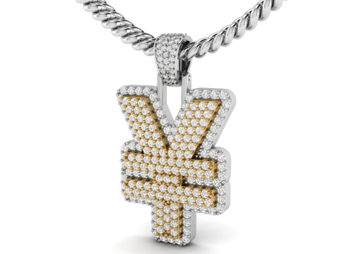 YEN Double Layered Diamond Pendant 3Dプリントモデル