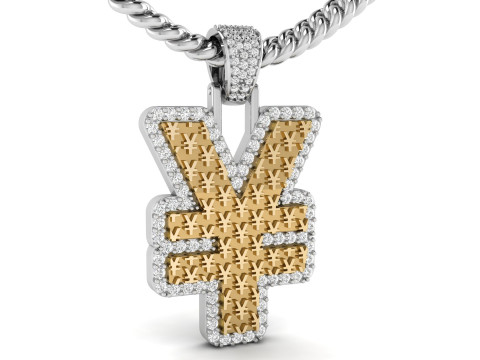 Yen Currency Hip-hop Pendant 3D Print Model