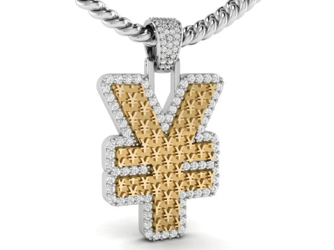 Pingente de hip-hop em moeda iene Modelo de Impressão 3D