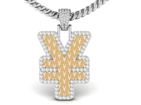 Yen Currency Hip-hop Pendant Model Cetak 3D