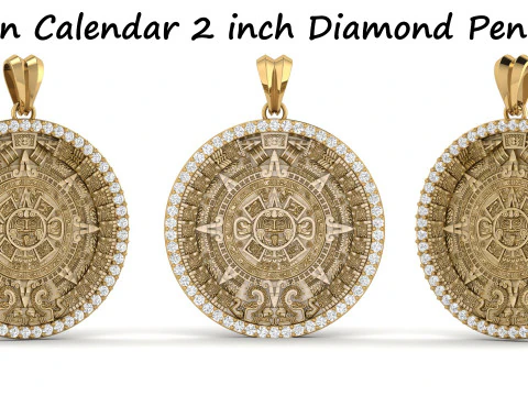 Mayan Calendar Diamond Pendant Combination of 4 3D Print Model