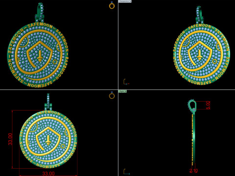 Safemoon Moonstone Diamond Pendant Modello di stampa 3D