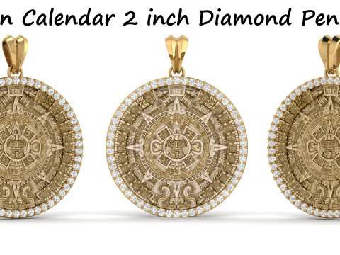 Mayan Calendar Diamond Pendant 3D Print Model