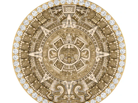 Mayan Calendar Diamond Pendant 3D Print Model