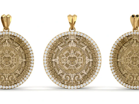 Mayan Calendar Diamond Pendant 3D Print Model