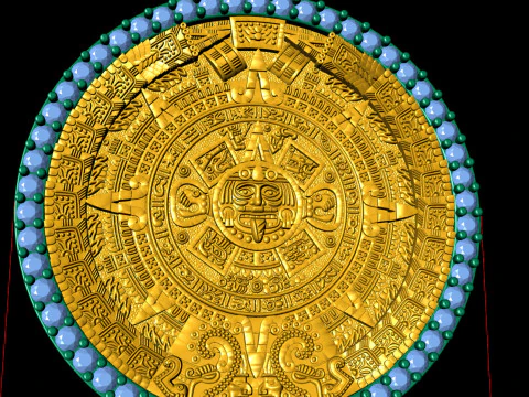 Mayan Calendar Diamond Pendant 3D Print Model