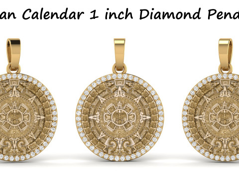 Mayan Calendar 1 inch Diamond Pendant 3D Print Model