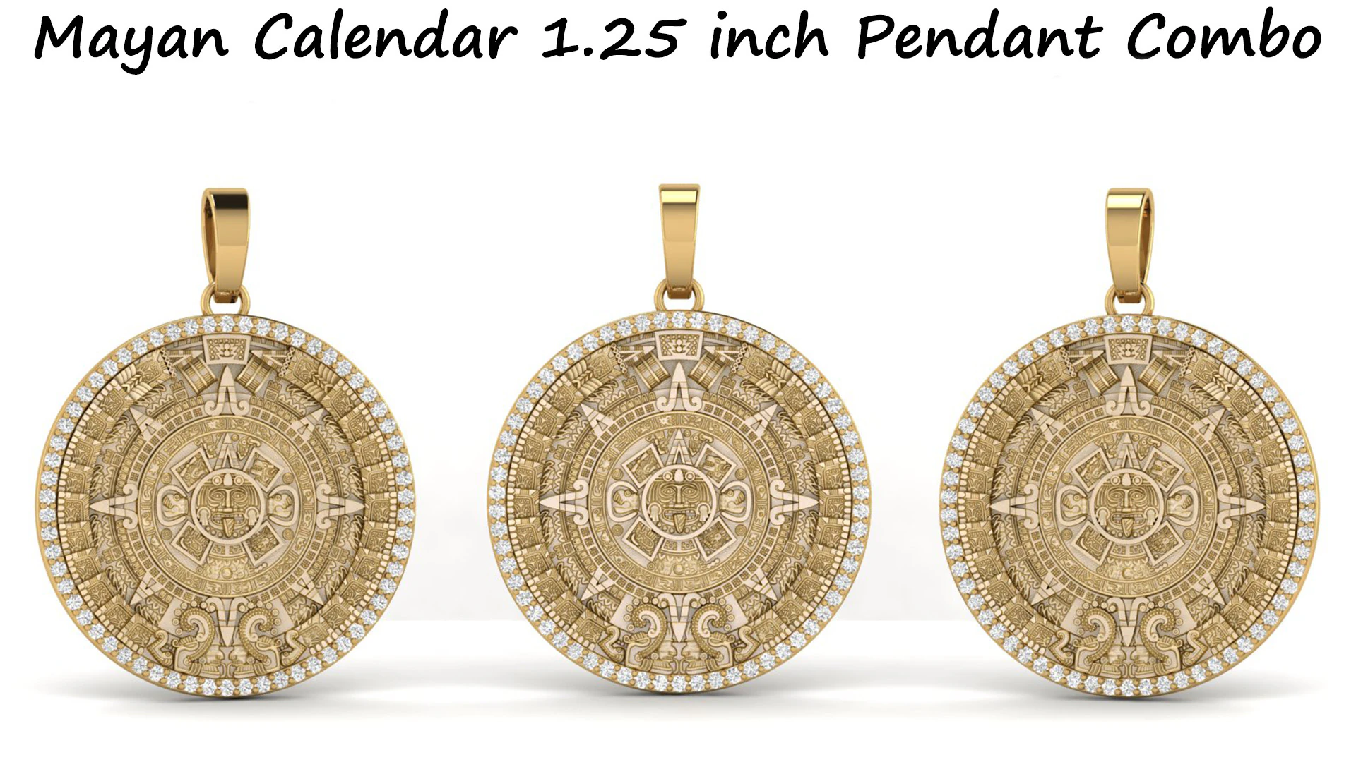 Mayan Calendar 1and 25 inch Diamond Pendant 3D Print Model .c4d .max .obj .3ds .fbx .stl .blend 