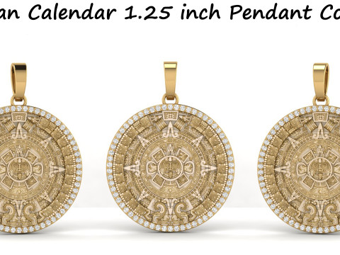 Mayan Calendar 1and 25 inch Diamond Pendant 3D Print Model