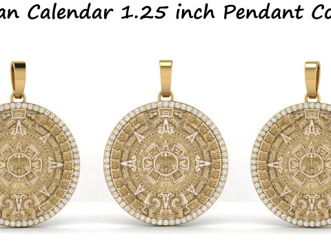 Calend&aacute;rio Maia Pingente de Diamante de 1 e 25 polegadas Modelo de Impressão 3D