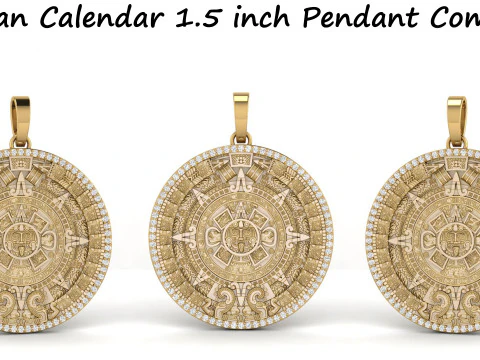 Calend&aacute;rio Maia Pingente de Diamante de 1 polegada e meia Modelo de Impressão 3D