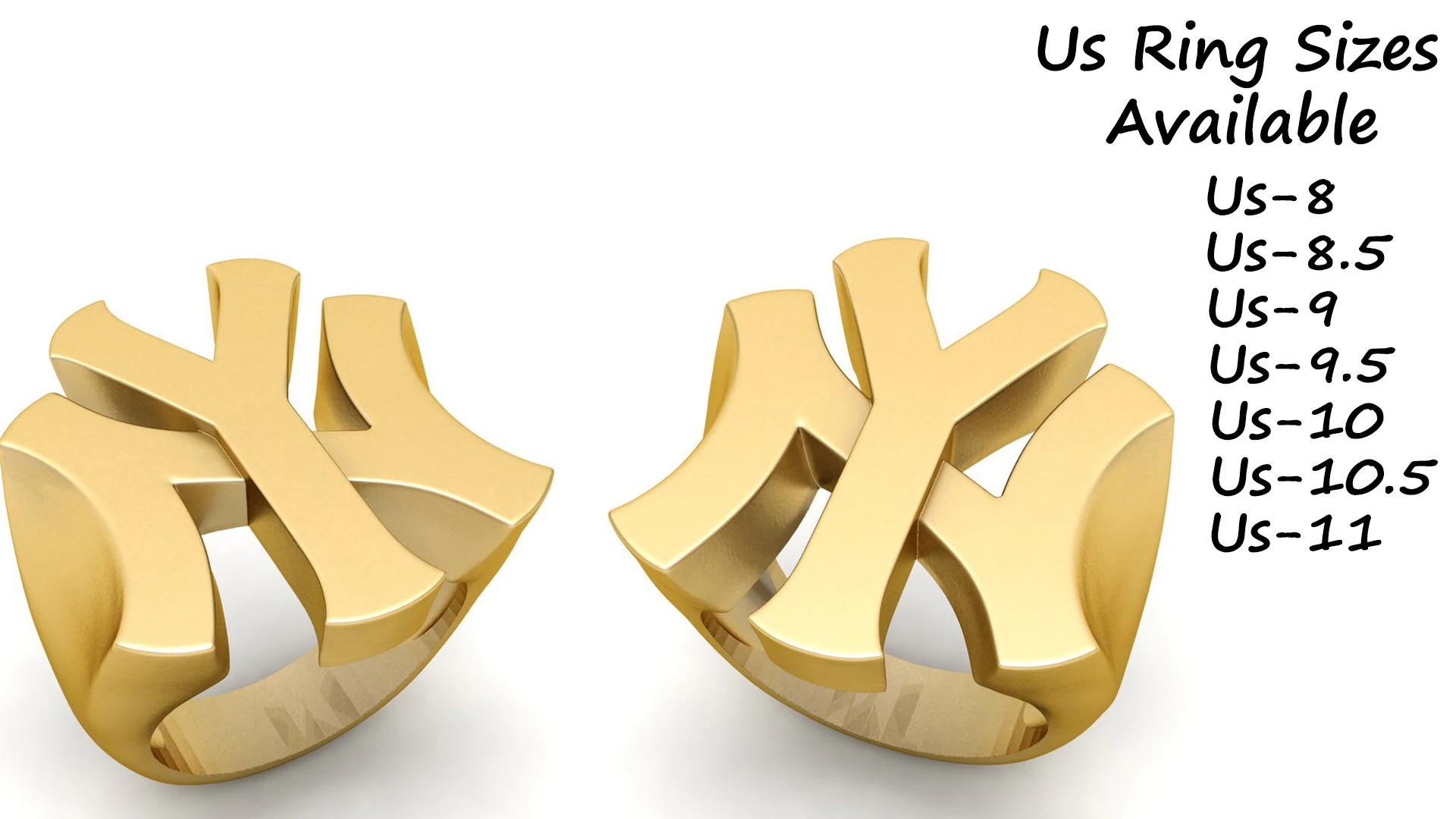 NY Yankees Logo Gold Signet Ring 3D Print Model .c4d .max .obj .3ds .fbx .stl .blend 