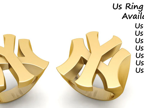 Chevali&egrave;re dor&eacute;e avec logo des Yankees de New York Modèles 3D en vedette