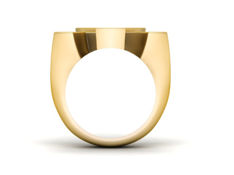 NY Yankees Logo Gold Signet Ring 3D Print Model