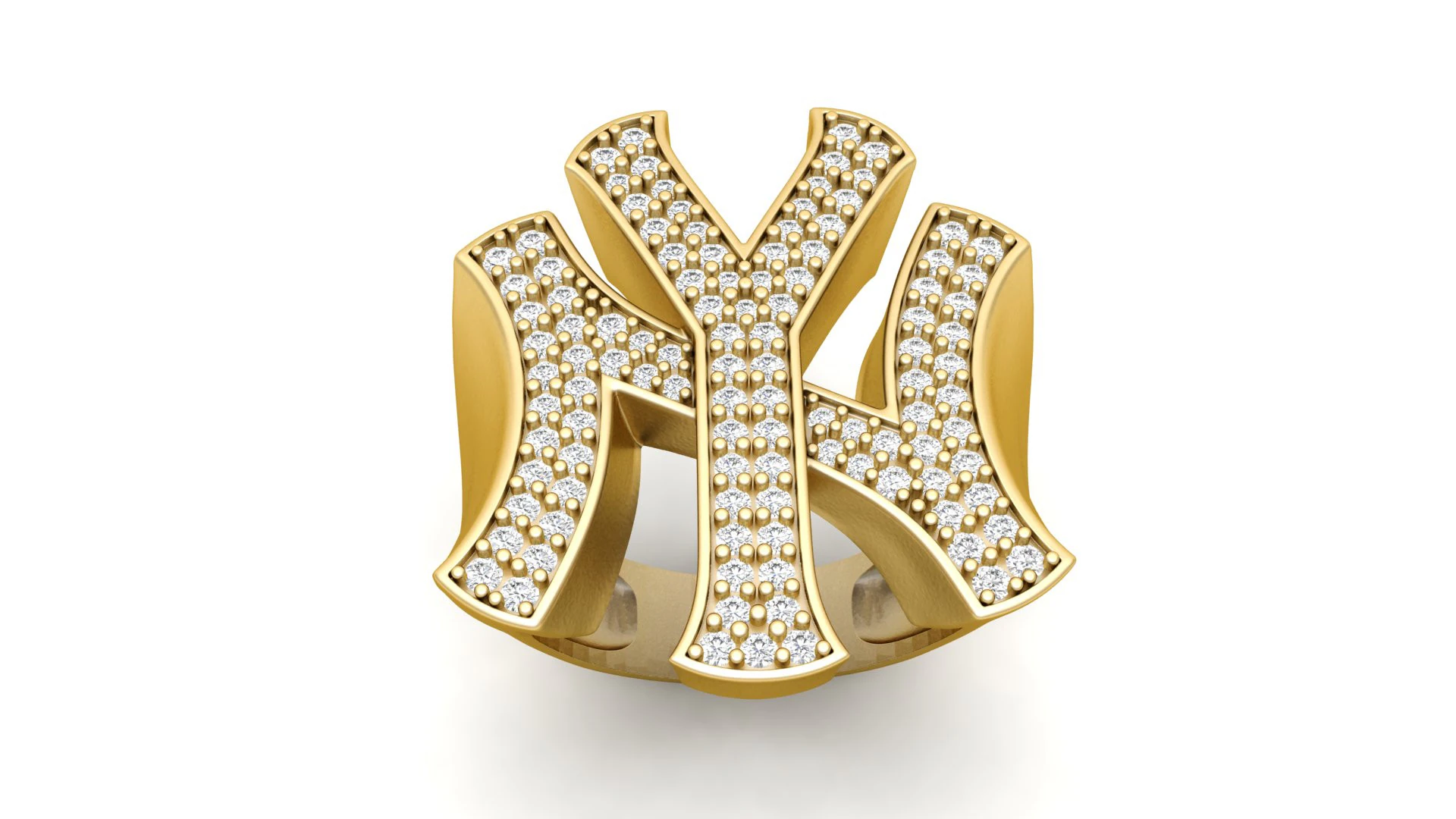 NY Yankees Diamond Signet Ring 3D Print Model .c4d .max .obj .3ds .fbx .stl .blend