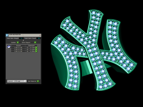 NY Yankees Diamond Signet Ring Modèles 3D en vedette