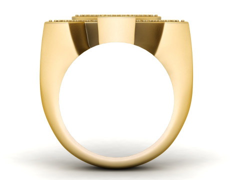 NY Yankees Diamond Signet Ring Modèles 3D en vedette